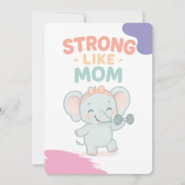 Tarjeta de invitación para baby shower Fuerte como