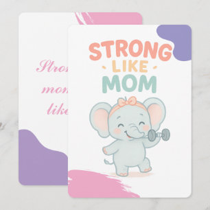 Tarjeta de invitación para baby shower Fuerte como