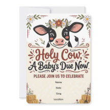  Tarjeta de Invitación para Baby Shower Holy Cow M