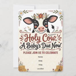 Tarjeta de Invitación para Baby Shower Holy Cow M