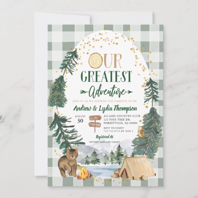 Tarjeta de invitación para baby shower 'Nuestra ma (Anverso)