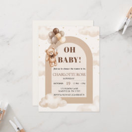 Tarjeta de Invitación para Baby Shower Oh Baby Ted
