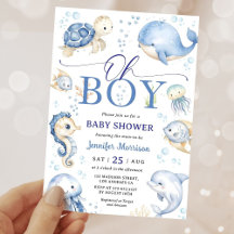 Tarjeta de Invitación para Baby Shower 'Oh Chico B