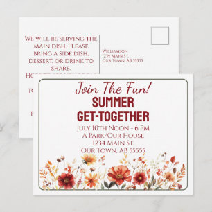 Tarjeta de invitación para barbacoa de reunión de 