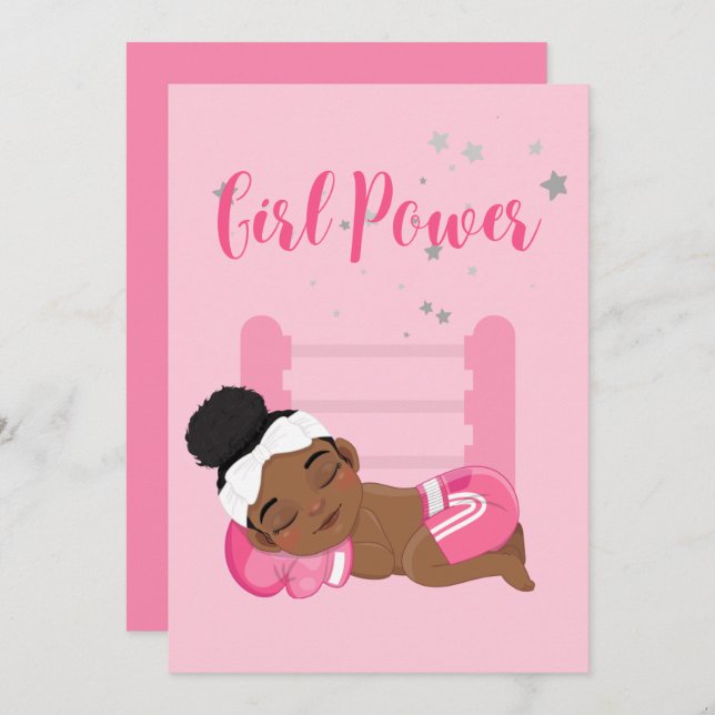 Tarjeta de Invitación para bebé con alimentación d (Anverso / Reverso)