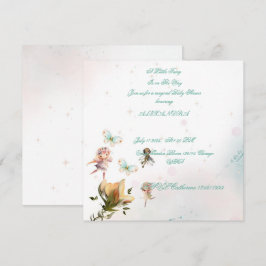 Tarjeta de invitación para bebé de jardín de hadas
