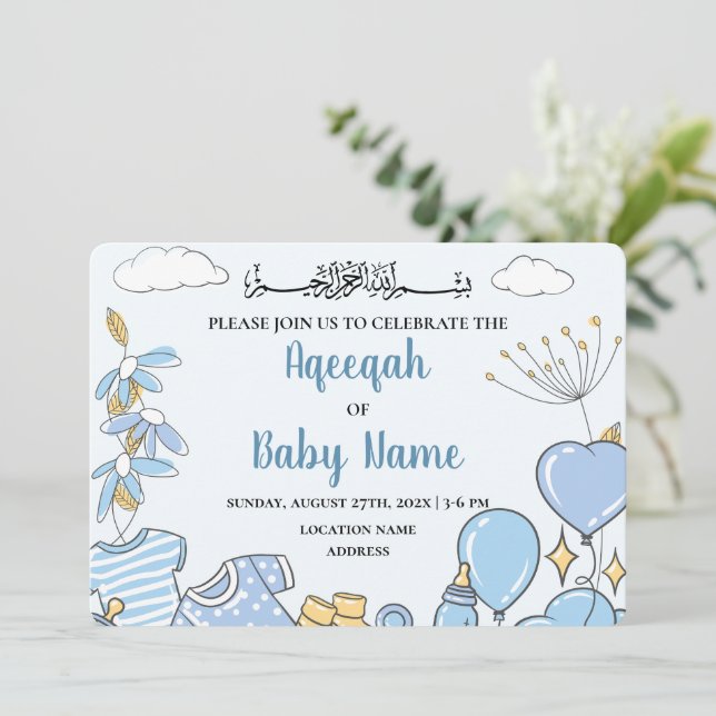 Tarjeta de invitación para bebé editable instantán (Anverso de pie)