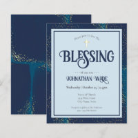 Tarjeta de invitación para bendición de bebé con p