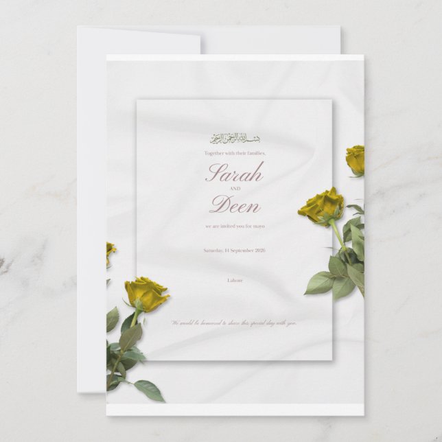 Tarjeta de invitación para boda (Anverso)