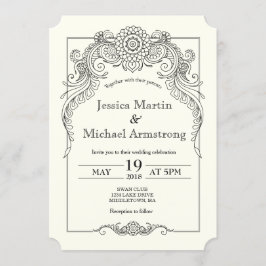 Tarjeta de invitación para boda de diseño de despl