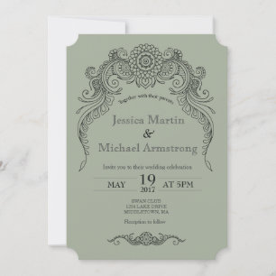 Tarjeta de invitación para boda de diseño de despl