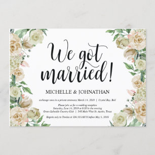 Tarjeta de invitación para boda de Elopement Recep