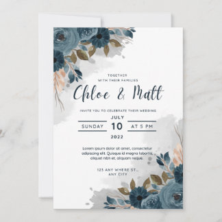 Tarjeta de invitación para boda de presupuesto