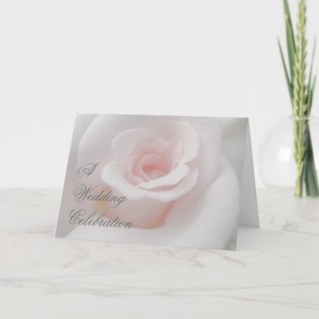 Tarjeta de invitación para boda de rosa rosa (Anverso)