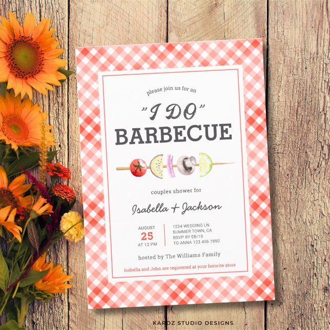 Tarjeta de Invitación para Boda Parrillada I DO BB (The front of the invitation is shown at a 5x7-inch size. Choose size, paper, + corner style.)