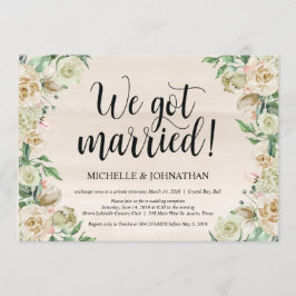 Tarjeta de invitación para boda sorpresa y recepci