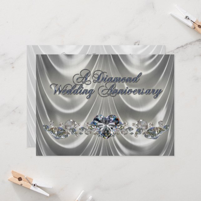 Tarjeta de Invitación para Bodas de Diamante (60 A (Anverso/Reverso In Situ)