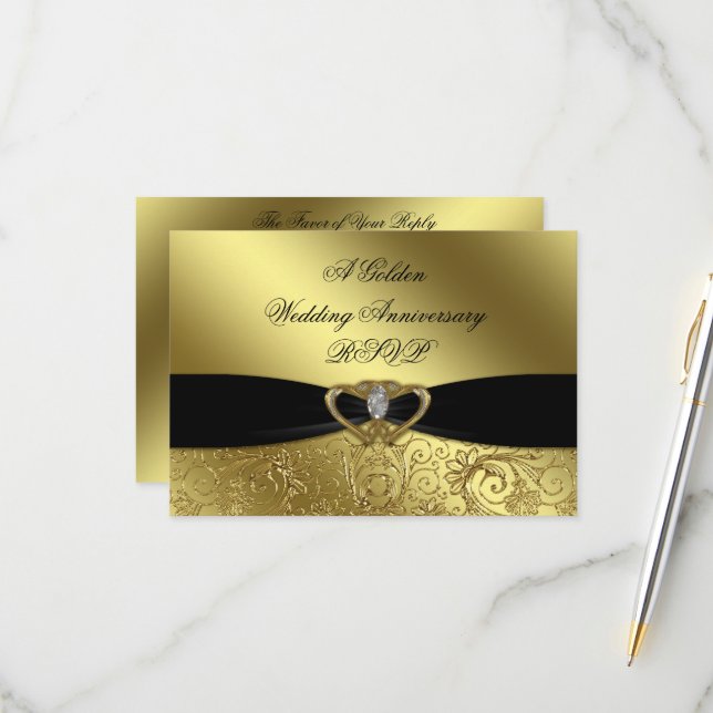 Tarjeta de Invitación para Bodas de Oro (50 Aniver (Anverso/Reverso In Situ)
