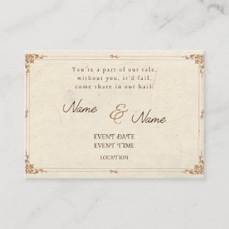 Tarjeta de invitación para bodas ventilares poétic