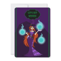 Tarjeta de invitación para brujas de Halloween
