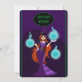 Tarjeta de invitación para brujas de Halloween