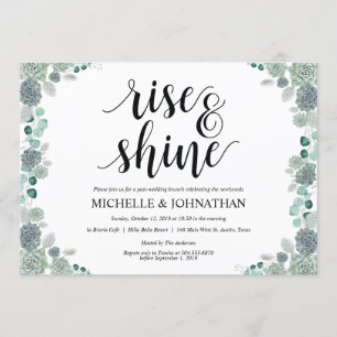 Tarjeta de invitación para brunch Boda botánico de