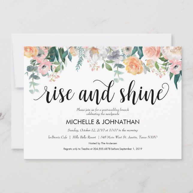 Tarjeta de invitación para brunch del Boda del Rus (Anverso)