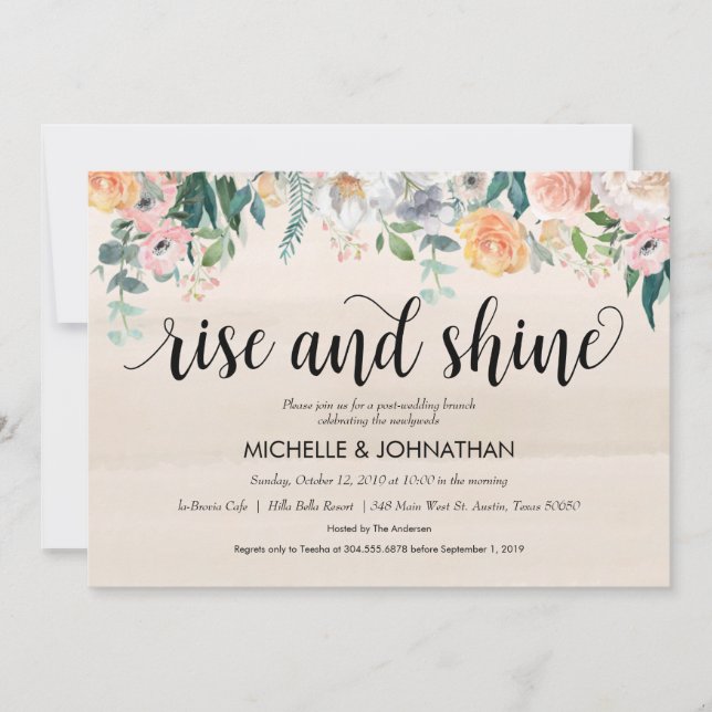 Tarjeta de invitación para brunch del Boda del Rus (Anverso)