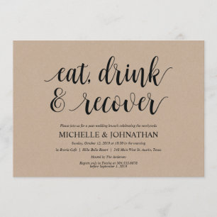 Tarjeta de invitación para brunch del Boda Rustic