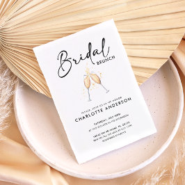 Tarjeta de Invitación para Brunch Nupcial con Letr