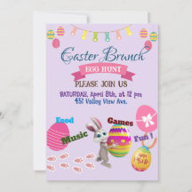 Tarjeta de invitación para Brunch y Huevo de Pascu