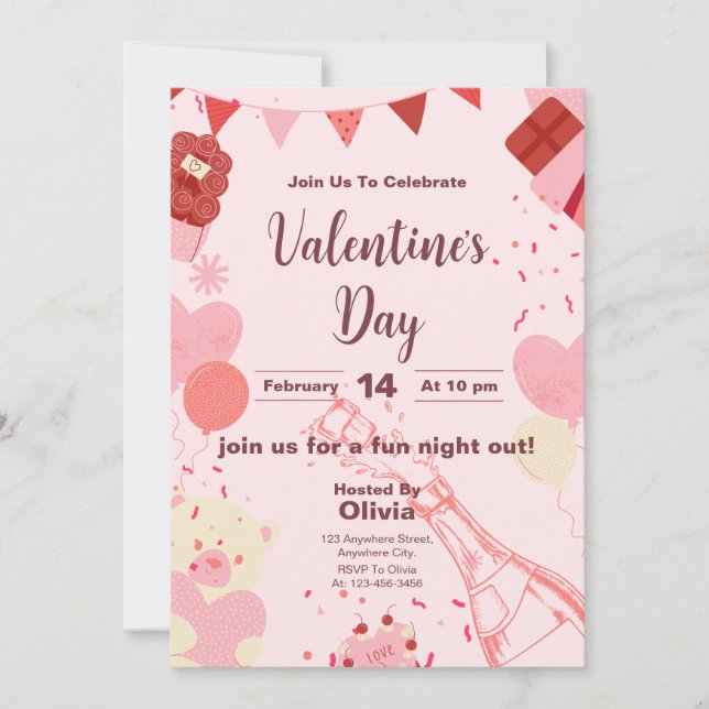 Tarjeta de invitación para celebración de El día d (Anverso)