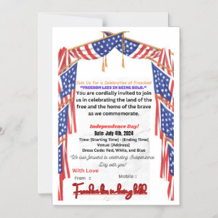Tarjeta de invitación para celebrar la libertad