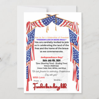 Tarjeta de invitación para celebrar la libertad
