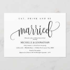 Tarjeta de invitación para cena de elegante ensayo