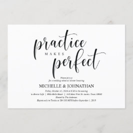 Tarjeta de invitación para cena de elegante ensayo