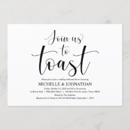 Tarjeta de invitación para cena de elegante ensayo