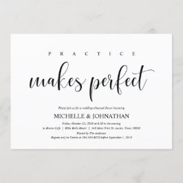 Tarjeta de invitación para cena de elegante ensayo