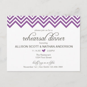 Tarjeta de invitación para cena de ensayo con Chev
