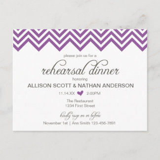 Tarjeta de invitación para cena de ensayo con Chev