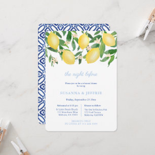 Tarjeta de Invitación para Cena de Ensayo de Boda 