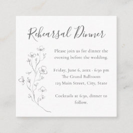 Tarjeta de Invitación para Cena de Ensayo de Línea