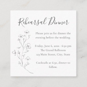 Tarjeta de Invitación para Cena de Ensayo de Línea