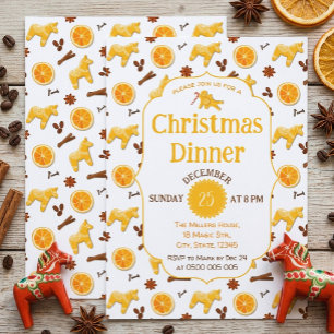 Tarjeta de invitación para cena de Navidad con cít