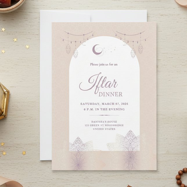 Tarjeta de invitación para cena elegante de Iftar (Subido por el creador)