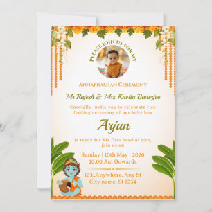 Tarjeta de Invitación para Ceremonia de Annaprasha