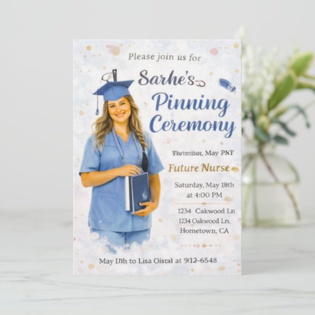 Tarjeta de invitación para Ceremonia de Entrega de (Anverso de pie)