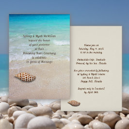 Tarjeta de invitación para ceremonias de playa ple