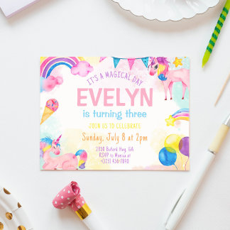 Tarjeta de invitación para Chica de cumpleaños de 