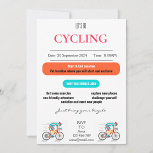 Tarjeta de invitación para ciclismo